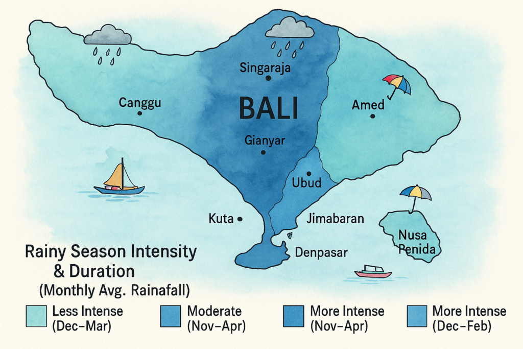 bali rainy season map